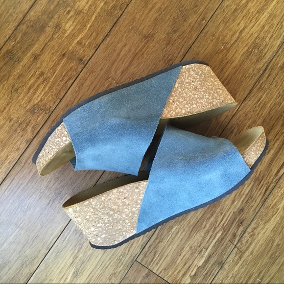 NWOT Blue Suede Leather Slides by A. Giannetti - Picture 3 of 7